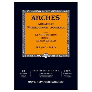 Arches Sulu Boya Kağıdı Rough Grano Grueso 300gr 26x36 cm 12 Yp