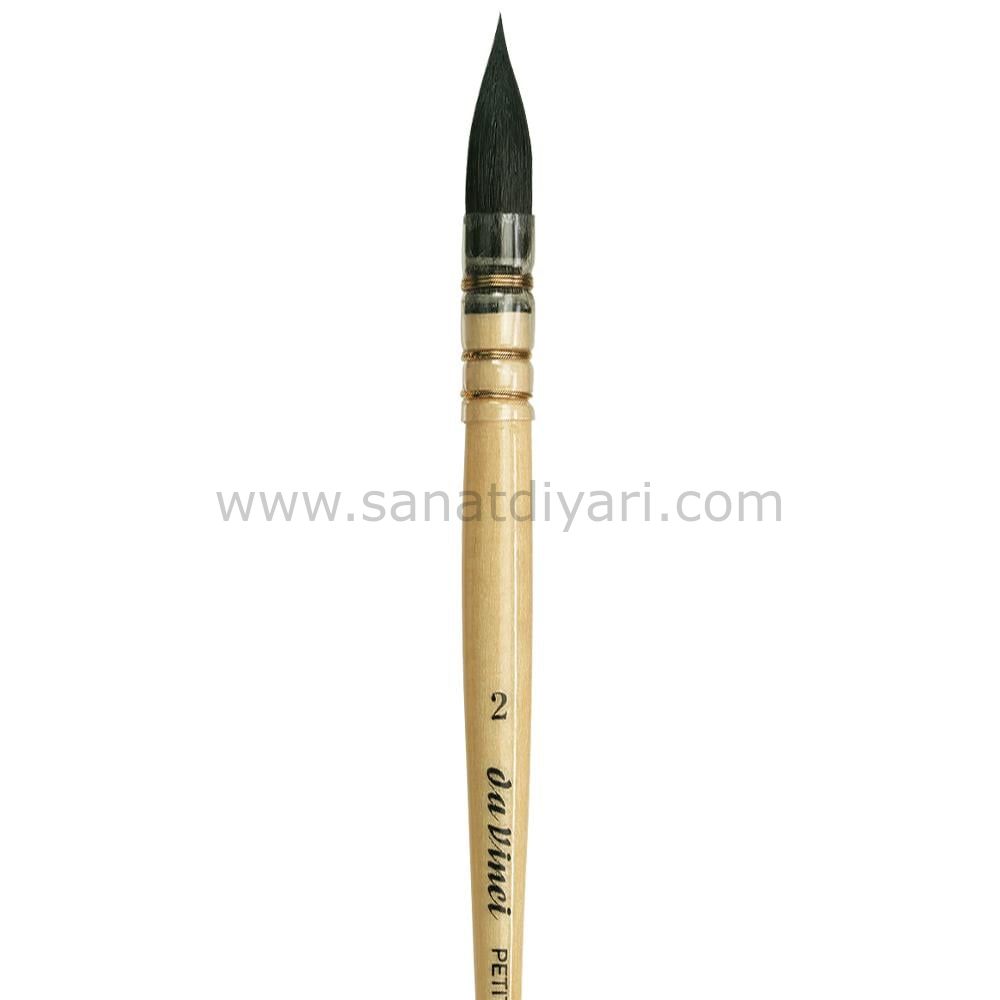 Da Vinci 418 Serisi Fırça No:2 petit gris pur mavi rus sincap kılı yuvarlak fıransız sulu boya fırçası