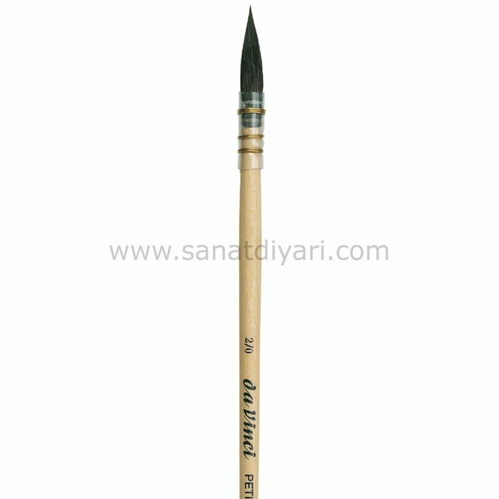 Da Vinci 418 Serisi Fırça No:2/0 petit gris pur mavi rus sincap kılı yuvarlak fıransız sulu boya fırçası