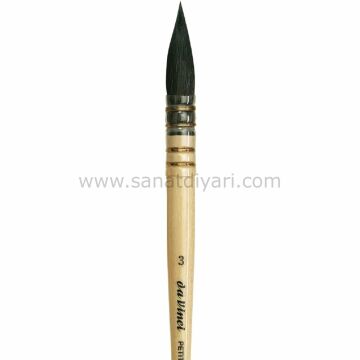 Da Vinci 418 Serisi Fırça No:3 petit gris pur mavi rus sincap kılı yuvarlak fıransız sulu boya fırçası