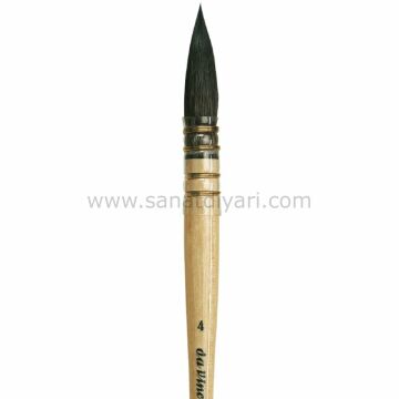 Da Vinci 418 Serisi Fırça No:4 petit gris pur mavi rus sincap kılı yuvarlak fıransız sulu boya fırçası