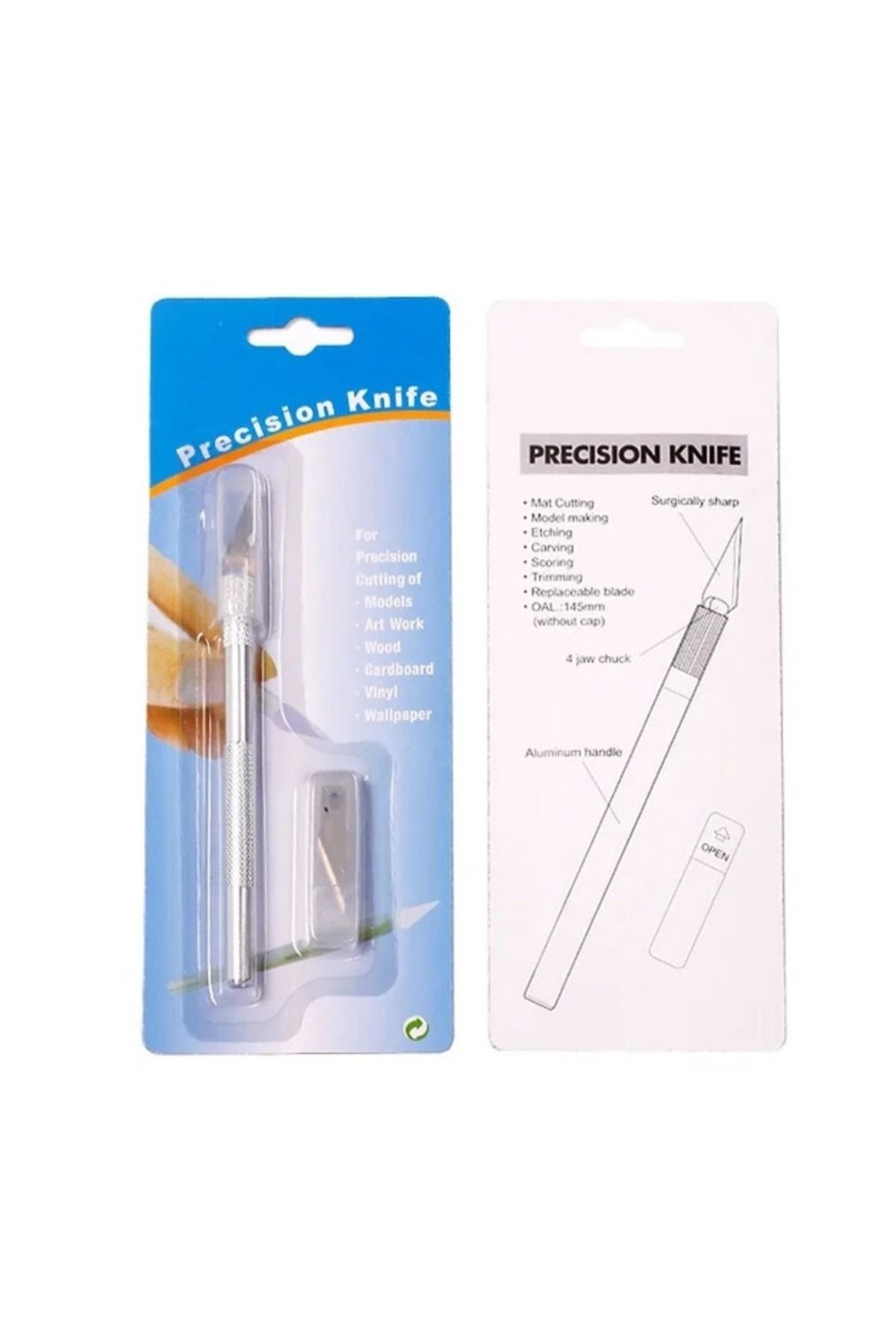 Vera Sanat Precision Knife Gri Metal Saplı Kretuar Bıçağı 5'Li Yedekli