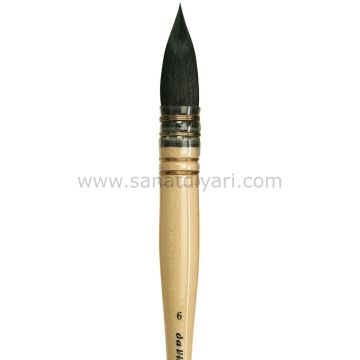 Da Vinci 418 Serisi Fırça No:6 petit gris pur mavi rus sincap kılı yuvarlak fıransız sulu boya fırçası