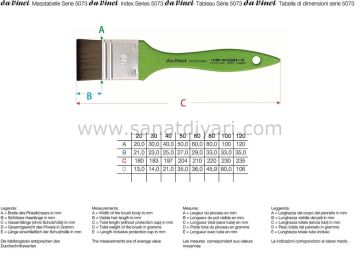 Da Vinci 5073 Serisi Fırça No:50 fit for hobby sentetik düz uçlu geniş yüzey fırçası