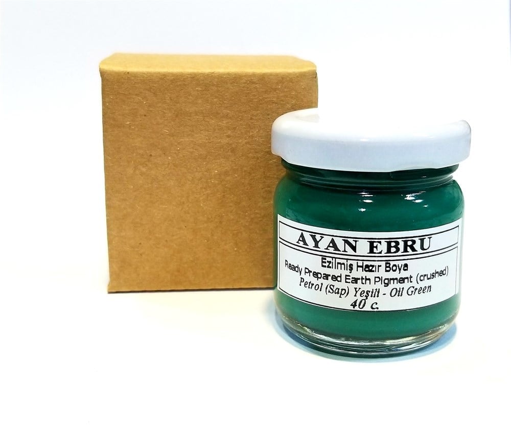 AYAN EBRU EZİLMİŞ HAZIR BOYA 40 cc. Petrol (Sap) Yeşili Pigment