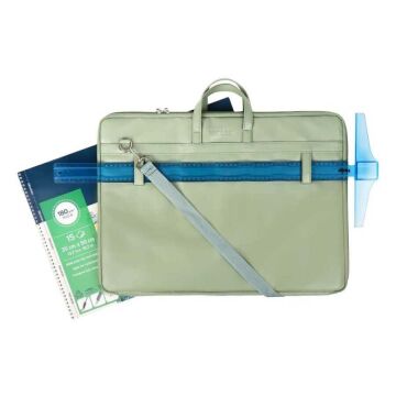 BBACK 553 PROJE ÇANTASI MİNT YEŞİLİ 40X55 CM (Yumuşak Suni Deri)