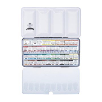 Schmincke Horadam Aquarell 48\'li Yarım Tablet Metal Kutu 74448