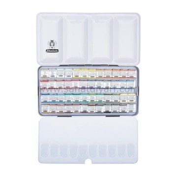 Schmincke Horadam Aquarell 48\'li Yarım Tablet Metal Kutu 74448