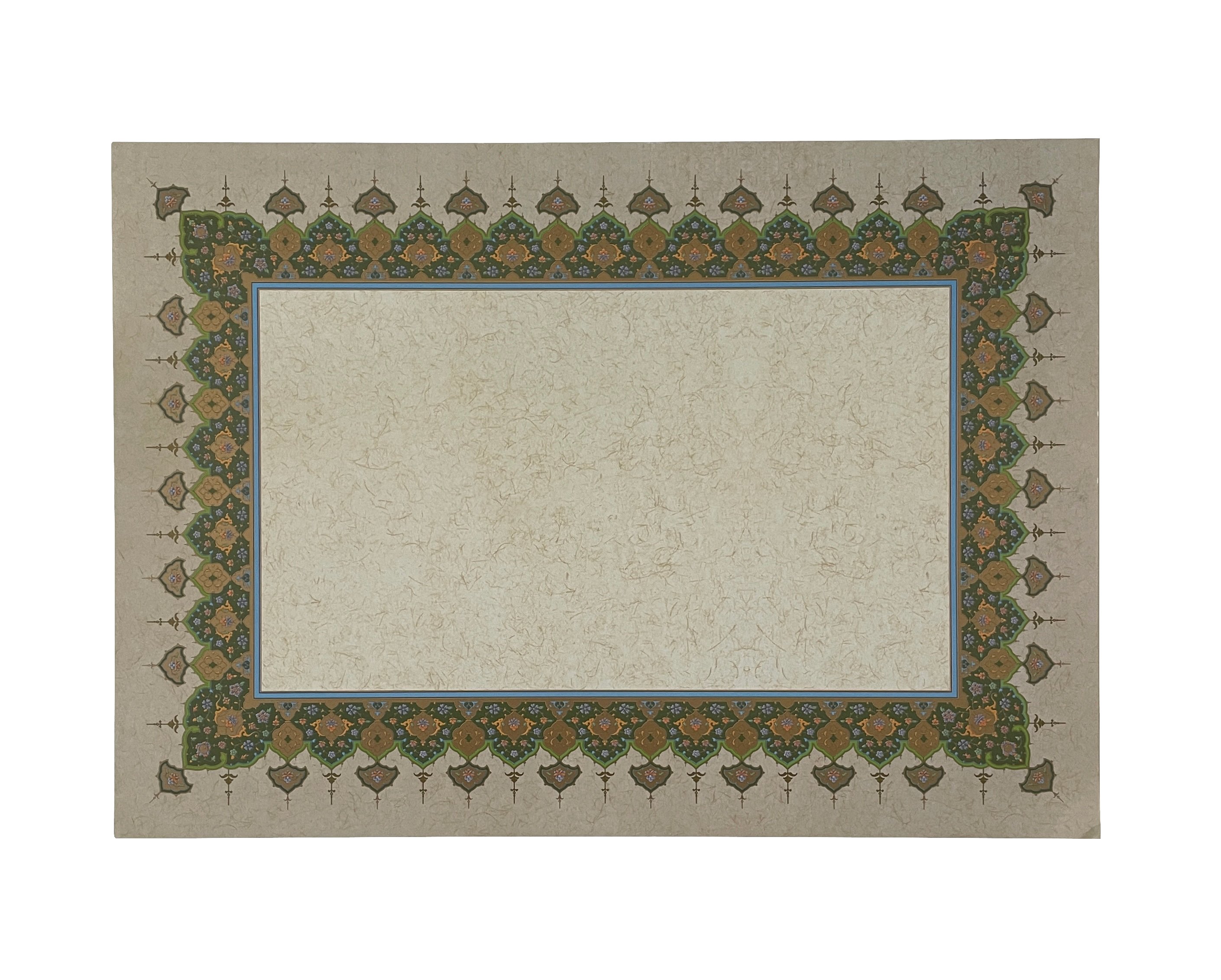 Tezhipli İçi Boş -37- Mat Kuşe Meşk Kağıdı Mohamad Badawi Alktifani A4 Tıpkı Basım (YEŞİL - GOLD)