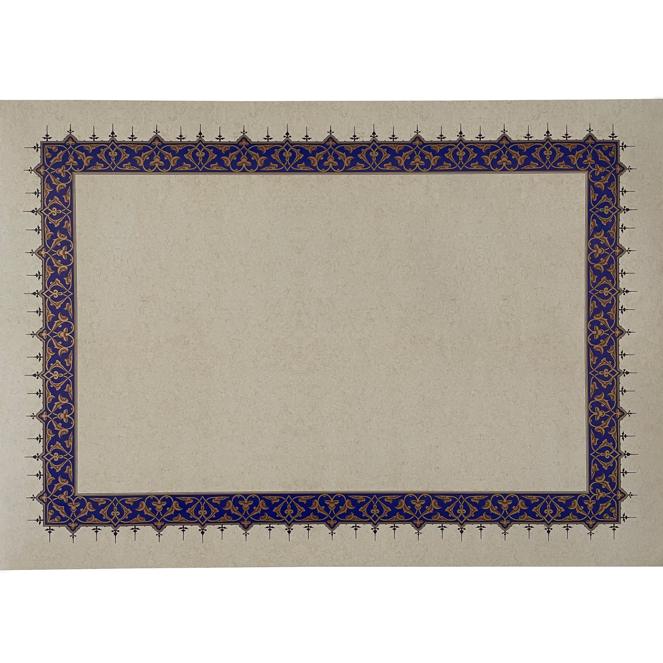 Tezhipli İçi Boş -38 Mohamad Badawi Alktifani A4 Tıpkı Basım (RUMİ DESENLİ - ULTRAMARİN-GOLD)