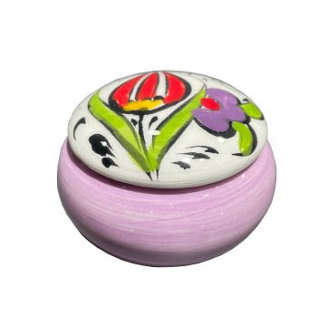 Tiryakiart Desenli Seramik Hokka - Pembe