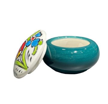 Tiryakiart Desenli Seramik Hokka 30 cc - Koyu Yeşil