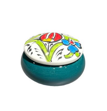 Tiryakiart Desenli Seramik Hokka 30 cc - Koyu Yeşil