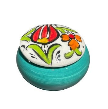 Tiryakiart Desenli Seramik Hokka - Yeşil