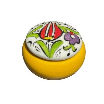 Tiryakiart Desenli Seramik Hokka - Sarı
