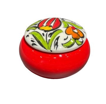 Tiryakiart Desenli Seramik Hokka 30 cc - Kırmızı