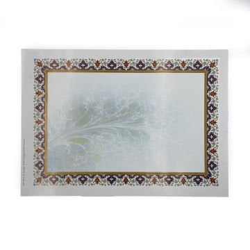 Tezhipli İçi Boş -5- Mat Kuşe Meşk Kağıdı Mohamad Badawi Alktifani A4 Tıpkı Basım (BEYAZ - EBRULU)