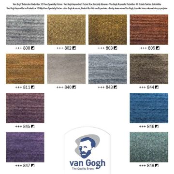 Talens Van Gogh Metalik Yarım Tablet Sulu Boya 12’li Set