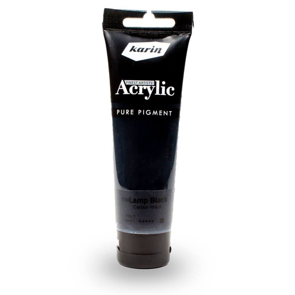 karin artist akrilik boya 120 ml 1720 lamp black