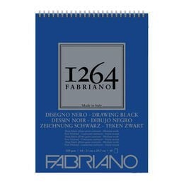 Fabriano 1264 Drawing Black A4 40 Yaprak Üstten Spiralli Siyah Yapraklı Eskiz Çizim Defteri  200 gr.