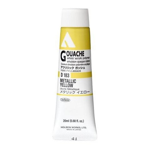 Holbein Akrilik Guaj Boya 20 ml D183 Metallic Yellow