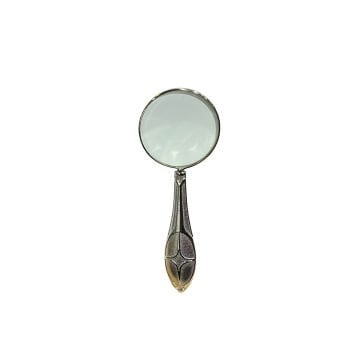 Vera Sanat 45 mm Gümüş Renkli İşlemeli Saplı El Büyüteci MG18155-7