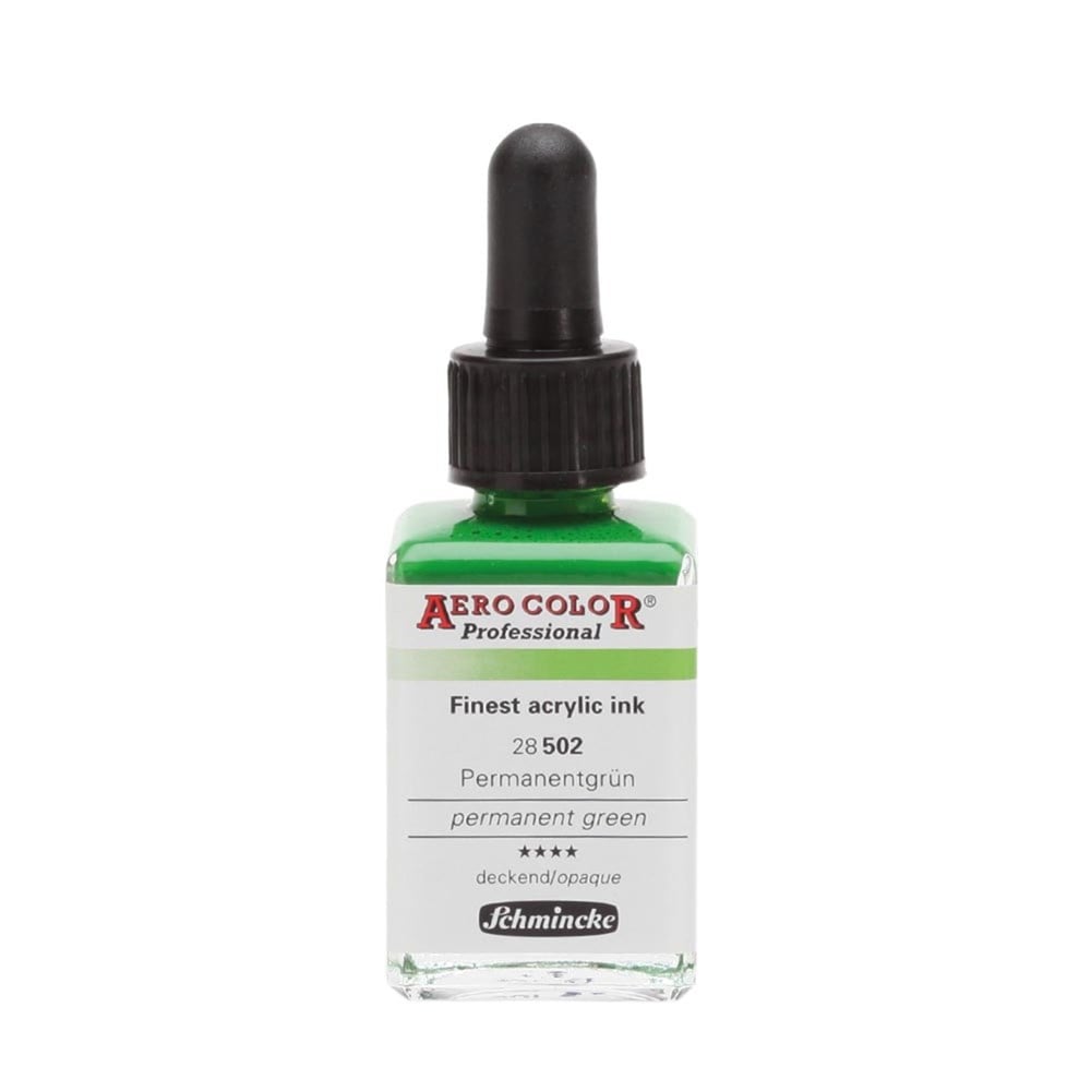 Schmincke Aerocolor Akrilik Mürekkep 28 ml 502 Permanent Green