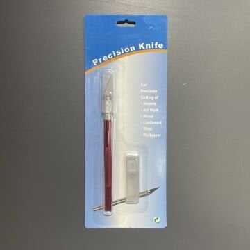 Vera Sanat Precision Knife Kırmızı Metal Saplı Kretuar Bıçağı 5'Li Yedekli