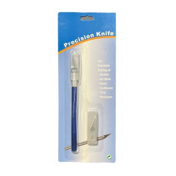 Vera Sanat Precision Knife Mavi Metal Saplı Kretuar Bıçağı 5'Li Yedekli