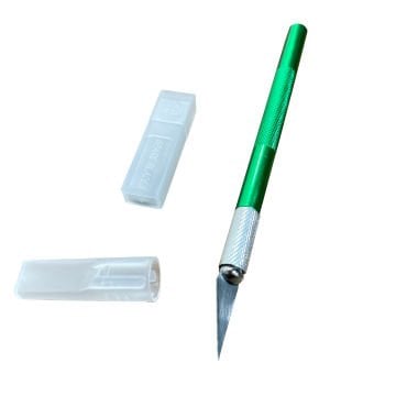 Vera Sanat Precision Knife Yeşil Metal Saplı Kretuar Bıçağı 5'Li Yedekli