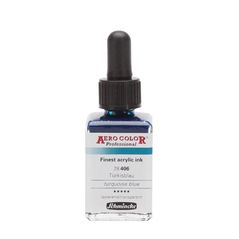 Schmincke Aerocolor Akrilik Mürekkep 28 ml 406 Turquoise Blue