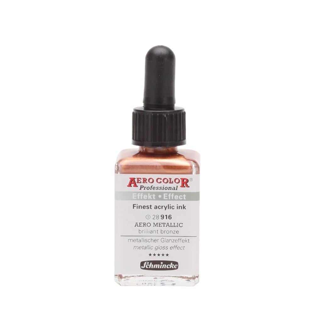 Schmincke Aerocolor Akrilik Mürekkep 28 ml 916 Aero Metallic Brilliant Bronze