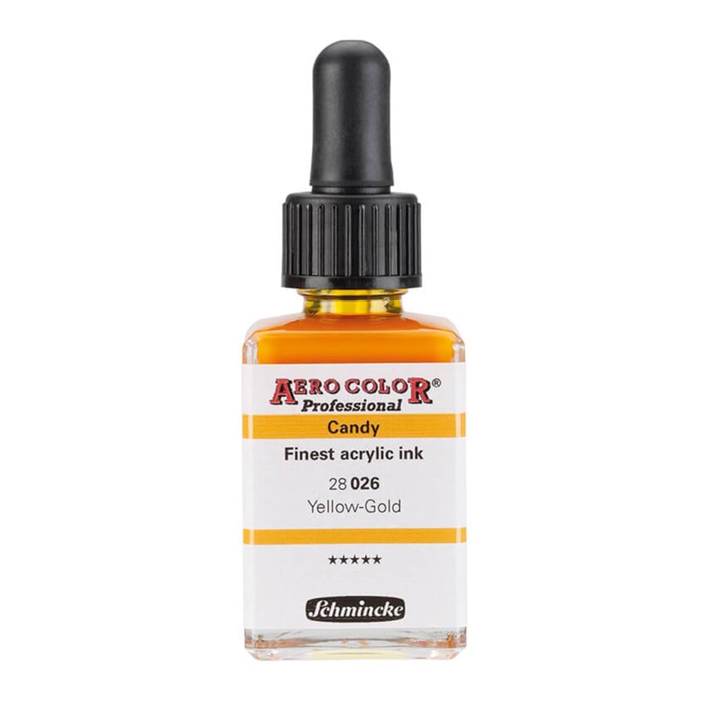 Schmincke Aerocolor Akrilik Mürekkep CANDY 28 ml 026 yellow gold