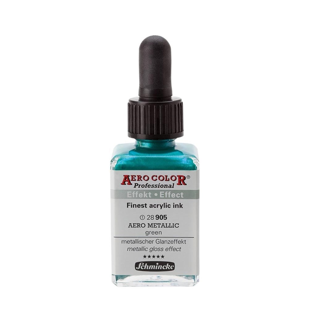 Schmincke Aerocolor Akrilik Mürekkep 28 ml 905 Aero metallic green