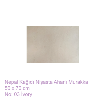 Tiryakiart El Yapımı Nepal Kağıt Murakka 50X70 cm 03 İvory