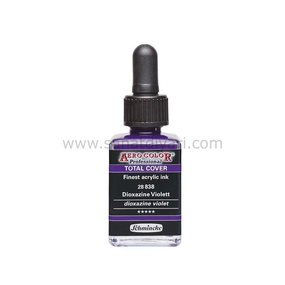 Schmincke Aerocolor Akrilik Mürekkep 28 ml 838 DİOXAZİNE VİOLETT TOTAL COVER