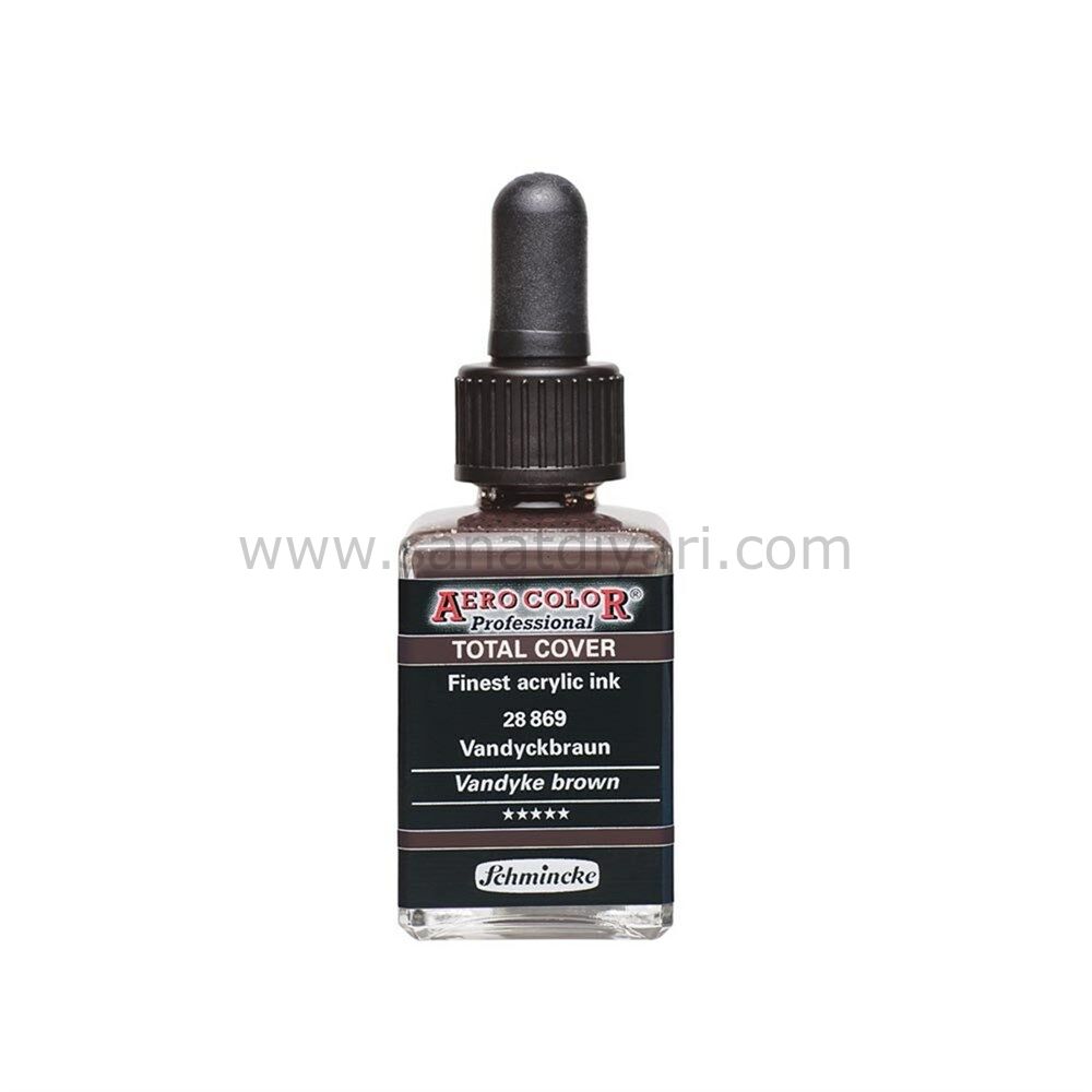 Schmincke Aerocolor Akrilik Mürekkep 28 ml 869 VANDYCKBRAUN   TOTAL COVER
