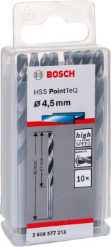 BOSCH 4,5 mm. HSS-PointTeQ (10'lu Paket İçerisinden 1 Adet) 2 608 577 213