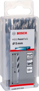 BOSCH 5,0 mm. HSS-PointTeQ (10'lu Paket İçerisinden 1 Adet) 2 608 577 218