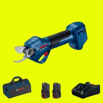 BOSCH Pro Pruner Profesyonel 12 Volt 3 Ah Çift Akülü Bahçe Makası (Bez Çanta)