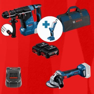 BOSCH GLI 18 V-300 Hediyeli BOSCH ProMixEco BOSCH GBH 187-LI (Kömürsüz Motor -  2,4 Joule) + BOSCH GWS 180-LI (700 W Eşdeğerinde) (Kömürsüz)