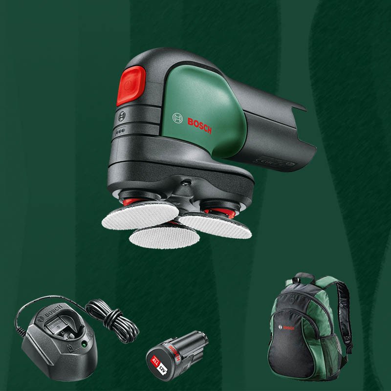 BOSCH DIYmix (Ev & Bahçe Kullanımı) Easy Curv Sander 12 12 Volt 1,5 Ah. Tek Akülü Zımpara ve Polisaj (Sırt Çantası İçerisinde)