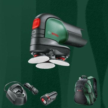 BOSCH DIYmix (Ev & Bahçe Kullanımı) Easy Curv Sander 12 12 Volt 1,5 Ah. Tek Akülü Zımpara ve Polisaj (Sırt Çantası İçerisinde)