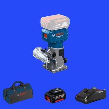 BOSCH GLF 18 V-8 Profesyonel 18 Volt 5,0 Ah Tek Akülü Dik Freze (Kömürsüz Motor) (Bez Çanta)
