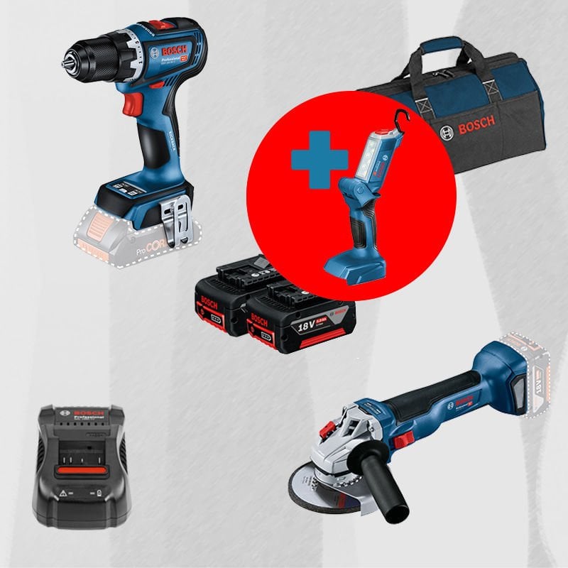 BOSCH GLI 18 V-300 Hediyeli BOSCH ProMix BOSCH GWS 18 V-10 18 Volt Akülü 125 mm. Avuç Taşlama (1000 W Eşdeğerinde) (Kömürsüz) + BOSCH GSR 18 V-90 C 18 Volt Akülü Delme Vidalama (Kömürsüz)