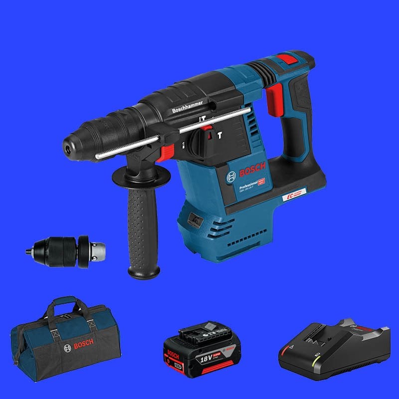 BOSCH GBH 18 V-26 F Profesyonel 18 Volt 5 Ah Tek Akülü Kırıcı Delici (Kömürsüz Motor) (Bez Çanta)