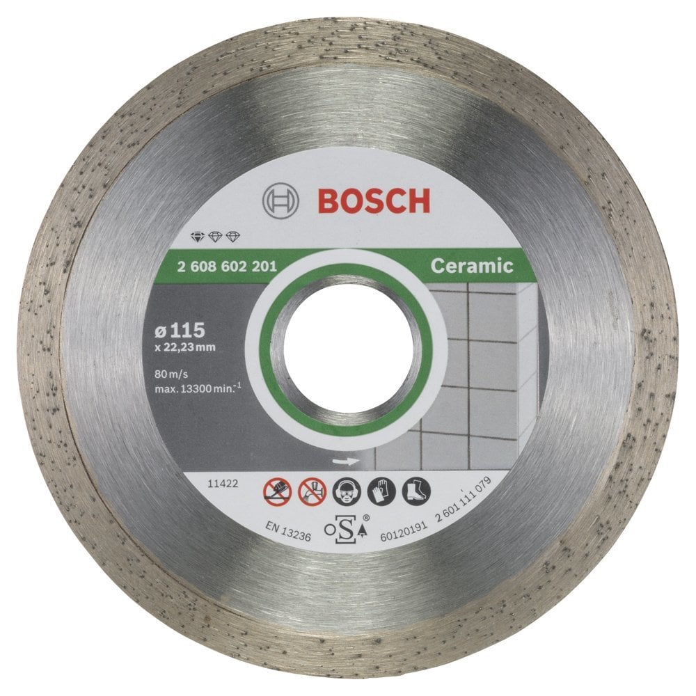 BOSCH 115 mm. Seramik Profesyonel Elmas Bıçak (10'lu Paket İçerisinden 1 Adet) 2 608 603 231 (2 608 602 201)