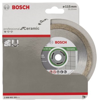 BOSCH 115 mm. Seramik Profesyonel Elmas Bıçak (10'lu Paket İçerisinden 1 Adet) 2 608 603 231 (2 608 602 201)