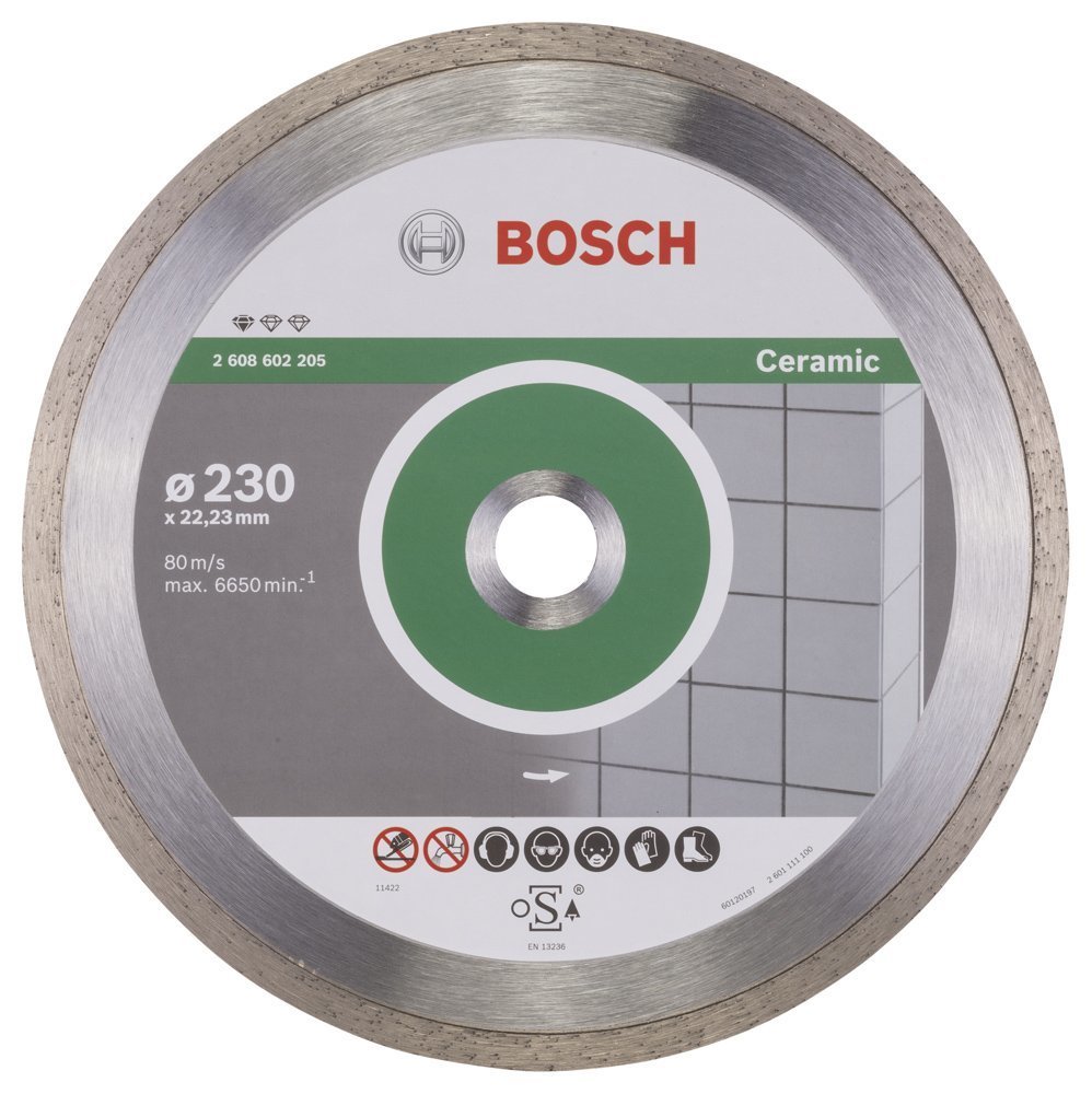 BOSCH 230 mm. Seramik Profesyonel Elmas Bıçak (10'lu Paket İçerisinden 1 Adet) 2 608 603 234 (2 608 602 205)