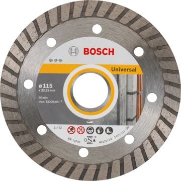 BOSCH 115 mm. Profesyonel Turbo Elmas Bıçak (10'lu Paket İçerisinden 1 Adet) 2 608 603 249 (2 608 602 393)